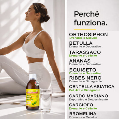 NUTREA PRO® Drenante Liquido | Formula Concentrata con 11 Estratti Naturali | Drena i Liquidi in Eccesso | Sgonfia Addome e Gambe | Supporta Depurazione e cellulite | 500 ml Senza Glutine