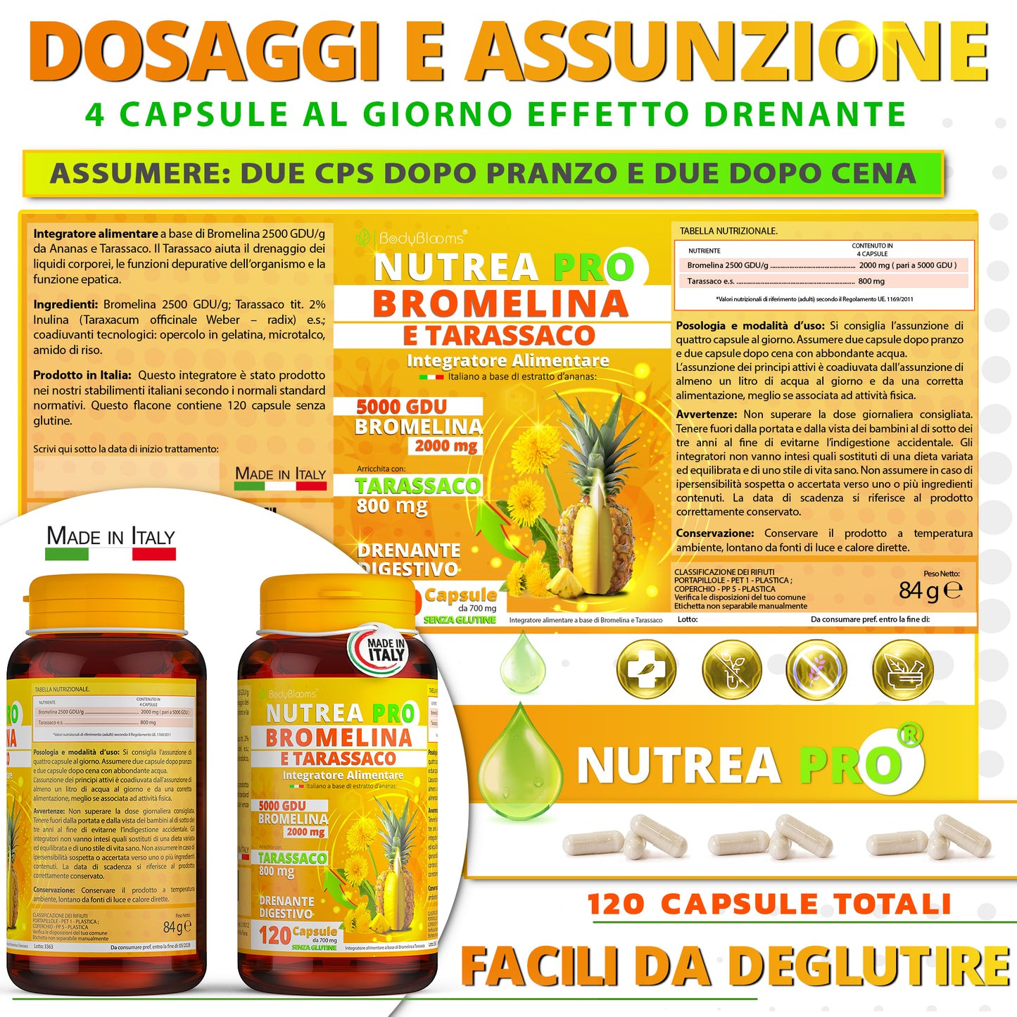 NUTREA PRO® Bromelina Anticellulite 5000 gdu
