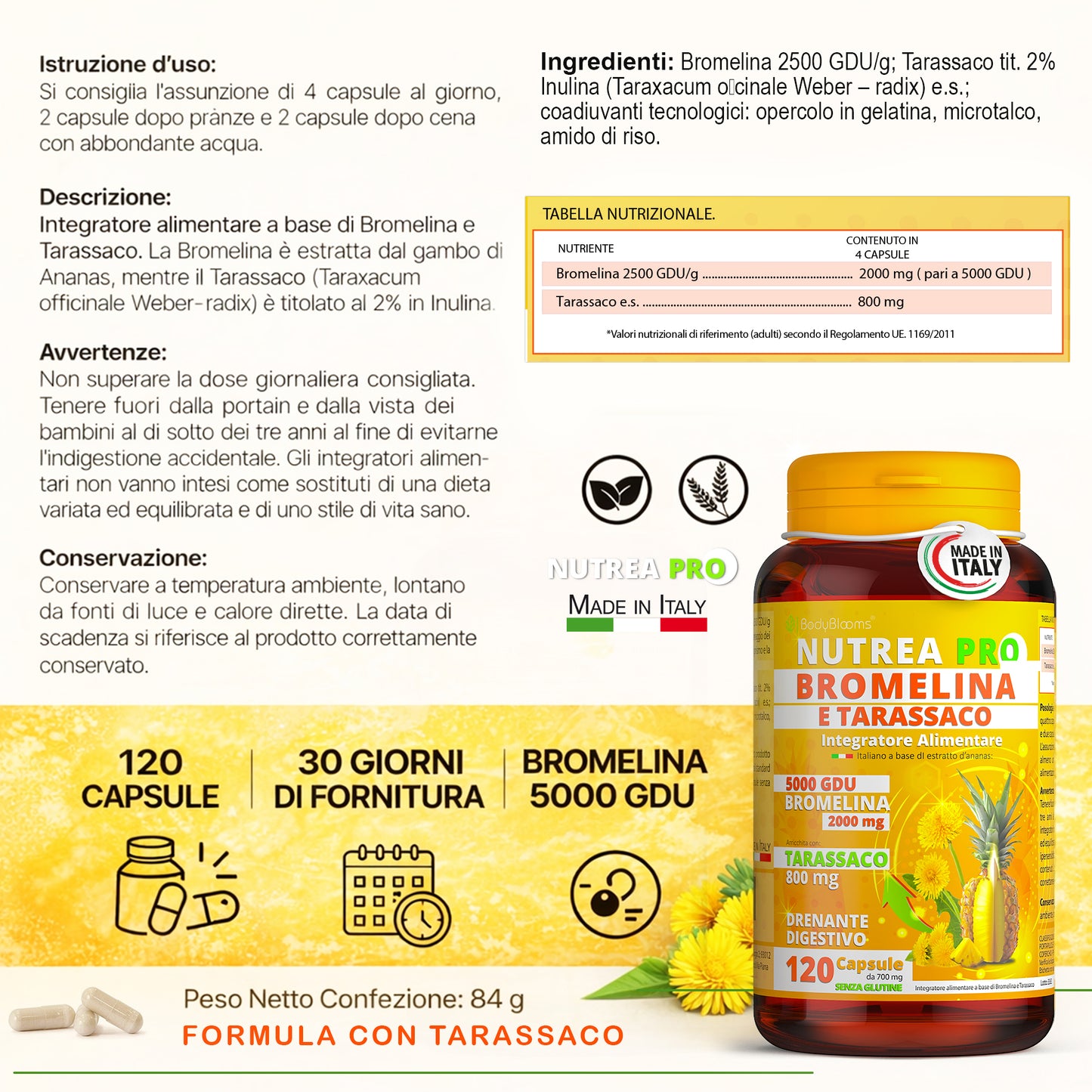 NUTREA PRO® Bromelina Anticellulite 5000 gdu