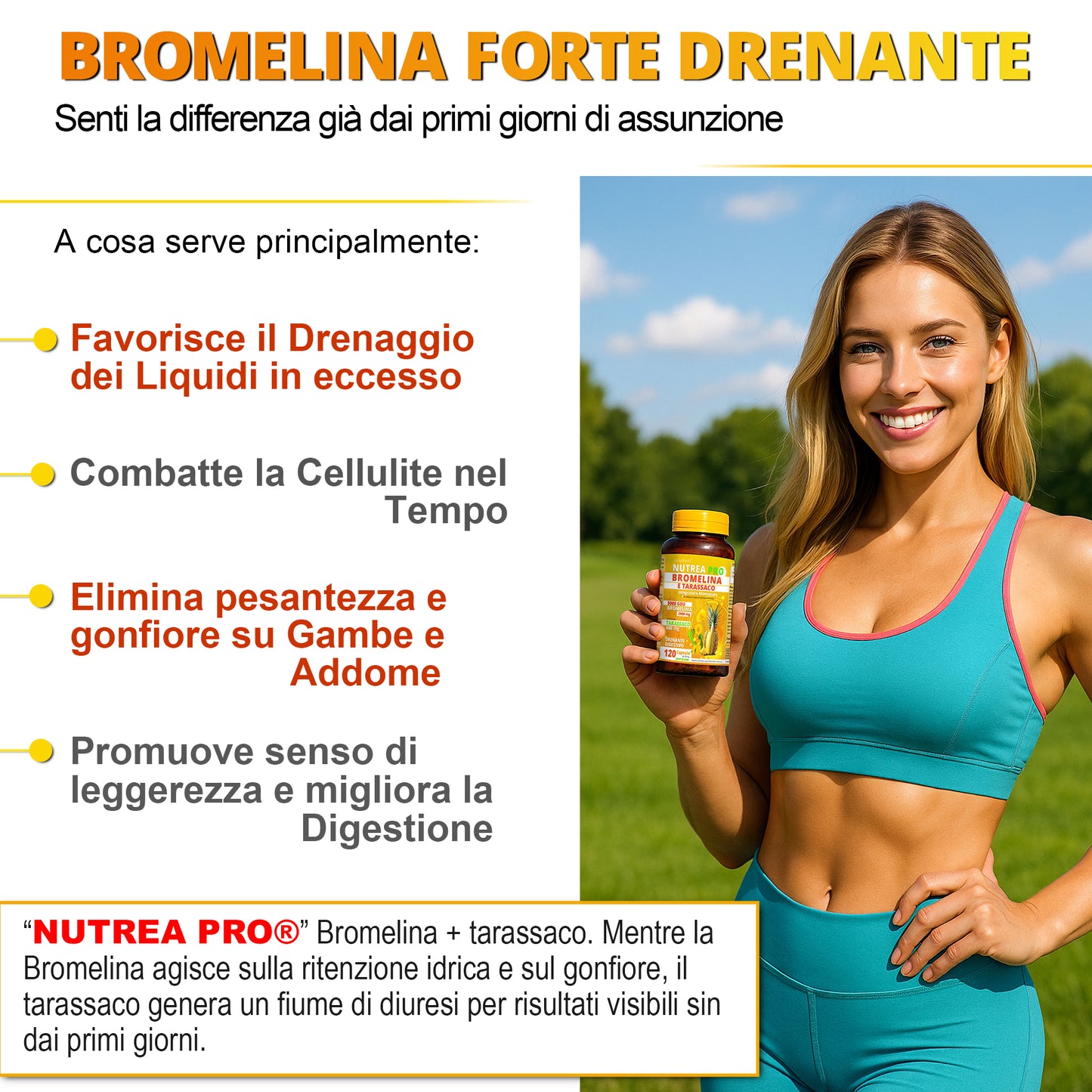 NUTREA PRO® Bromelina Anticellulite 5000 gdu