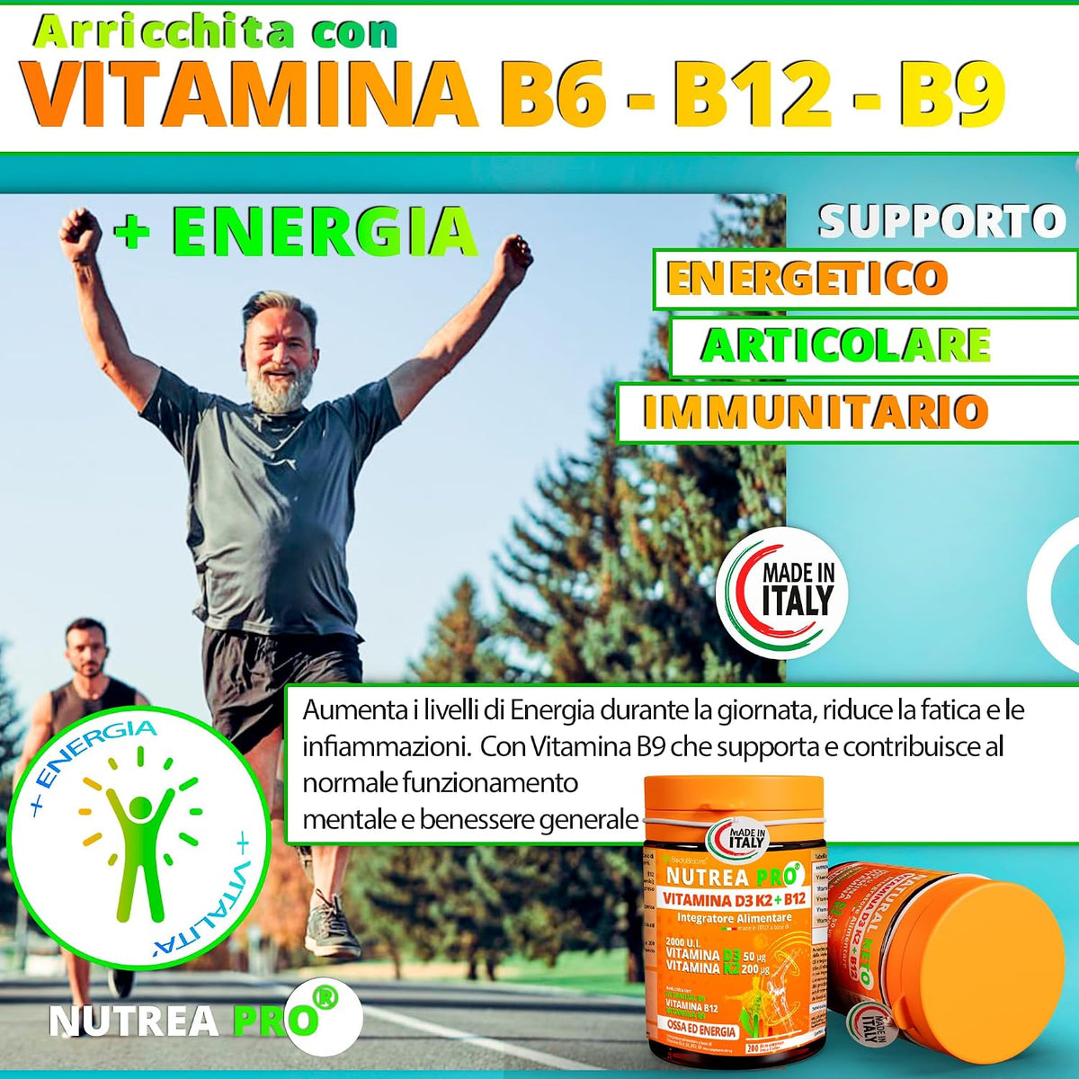 NUTREA PRO® Vitamina D3K2 + B12