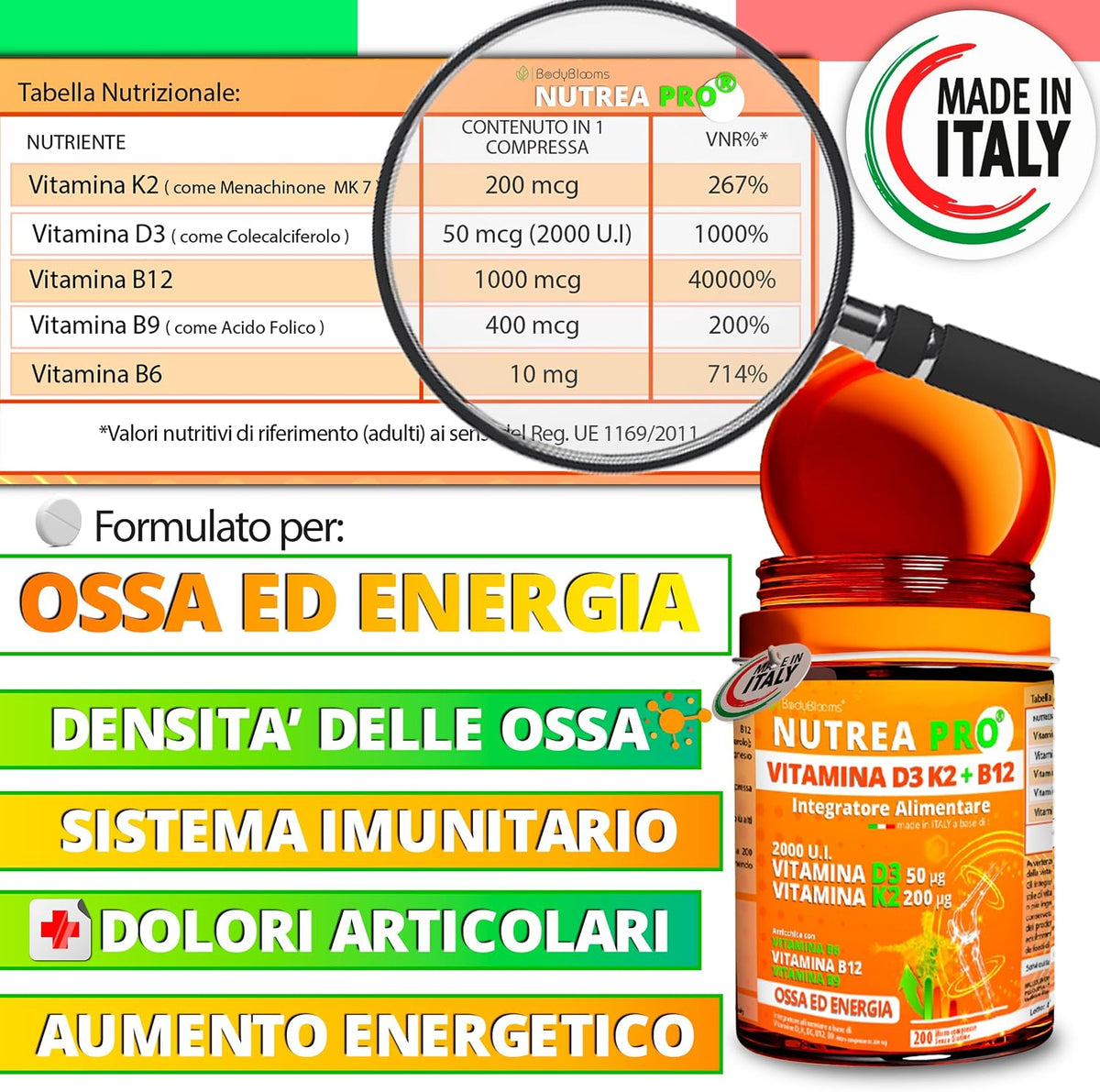 NUTREA PRO® Vitamina D3K2 + B12