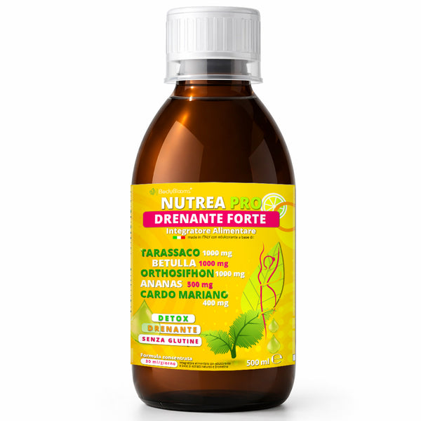 NUTREA PRO® Drenante Liquido | Formula Concentrata con 11 Estratti Naturali | Drena i Liquidi in Eccesso | Sgonfia Addome e Gambe | Supporta Depurazione e cellulite | 500 ml Senza Glutine